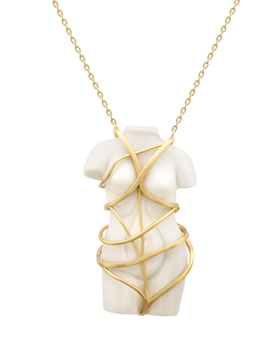 Large Venus Restored Cacholong Necklace