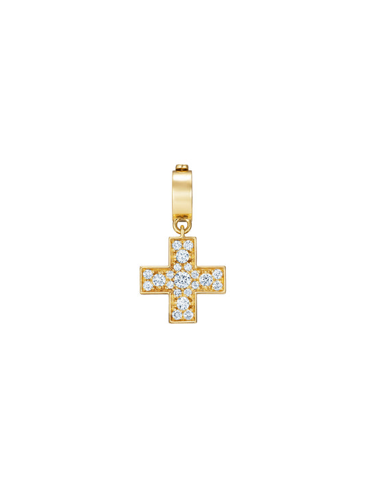 Doris Hellenic Pavé Diamond Cross Charm