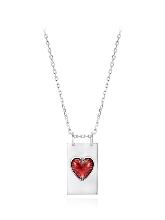 Ati Spinning Heart Tag Necklace