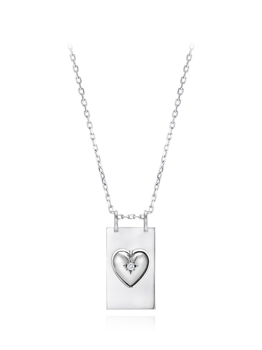 Ati Spinning Heart Tag Necklace