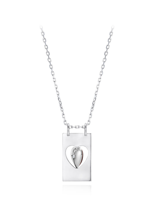 Ati Spinning Heart Tag Necklace