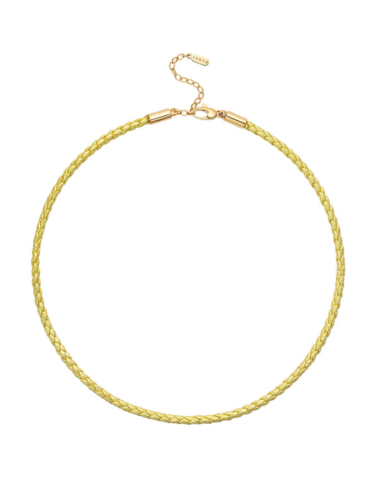 Venyx Signature Gold Leather Cord Necklace