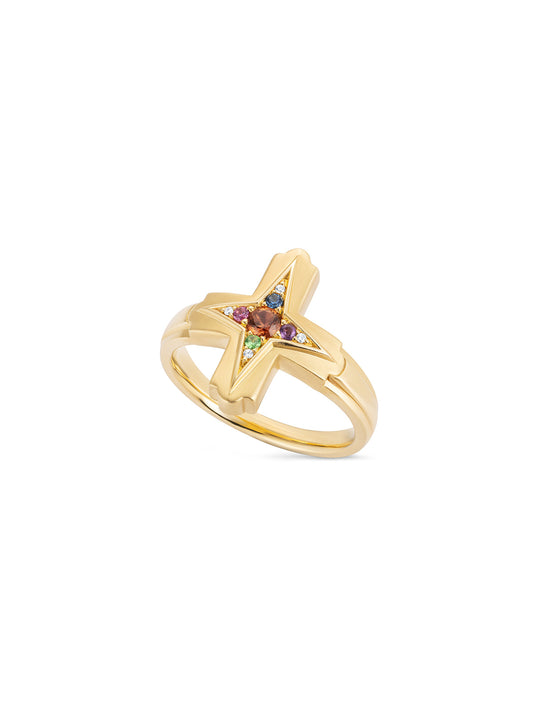 Doris Aegean Rainbow Cross Ring