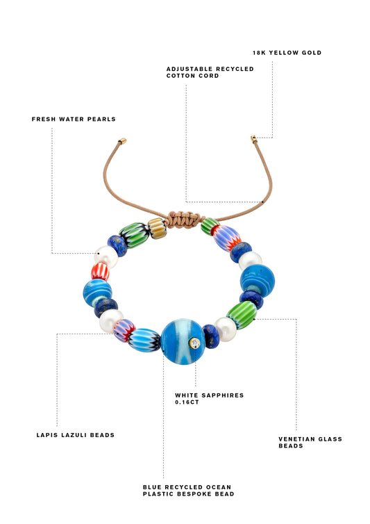 Terra Mater Blue Bead Bracelet