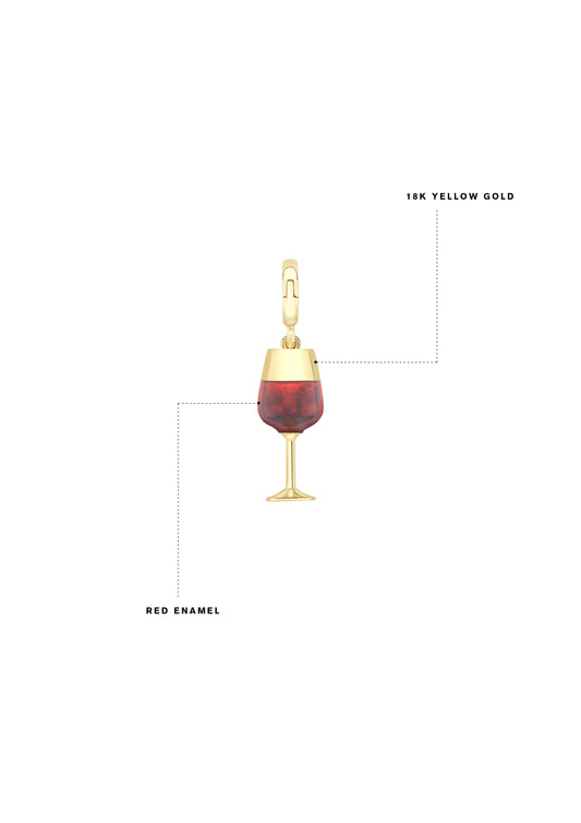 Red Wine Glass Olympic Charm