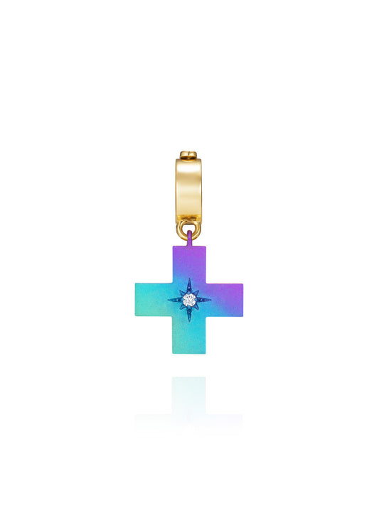 Doris Hellenic Titanium & Diamond Cross Charm