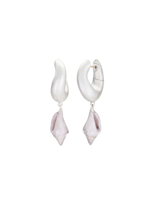 Silver Enamel Neptune Drop Earrings