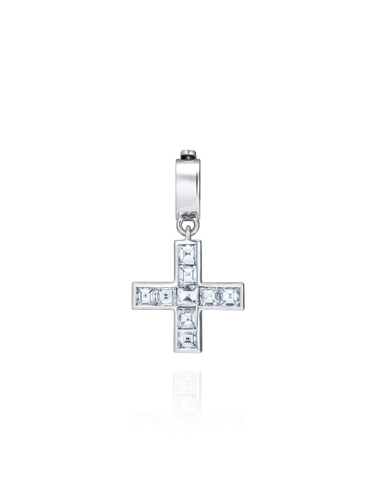 Doris Hellenic Carré Cut Diamond Cross Charm