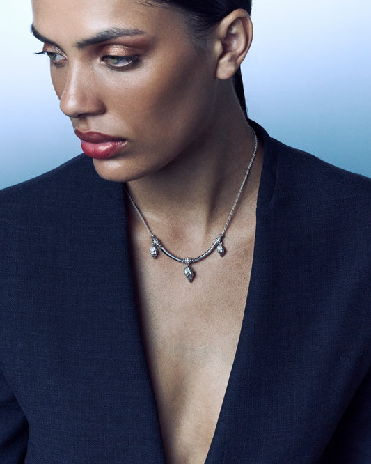 Trixie Tulip White Gold Necklace