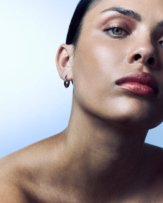 Victoria Reem White Gold Hoops