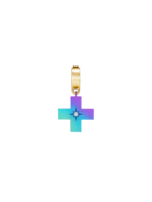 Doris Hellenic Titanium & Diamond Cross Charm