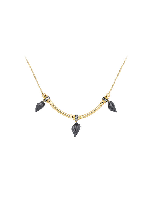 Trixie Tulip Black Enamel Necklace