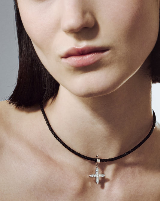 Doris Aegean Carré Cut Diamond Cross Charm