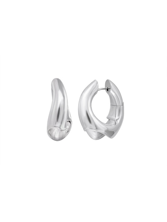 Silver Neptune Twist Hoops