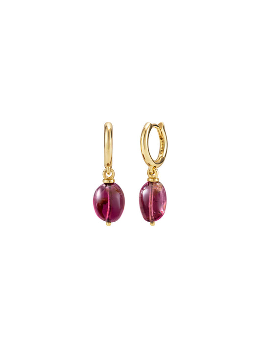 Pink Tourmaline Nano Hoops