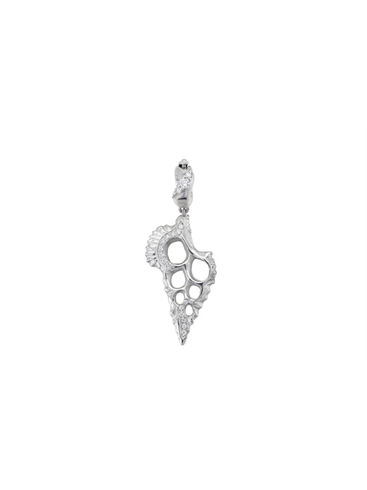 White Gold Lace Aforia Charm Pendant