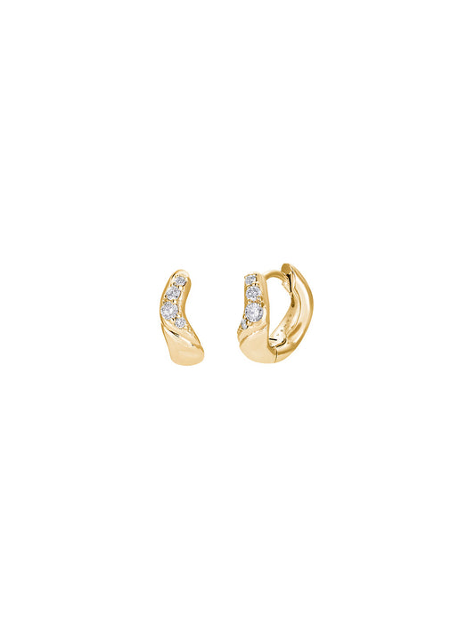 Yellow Gold Ora Diamond Mini Hoops