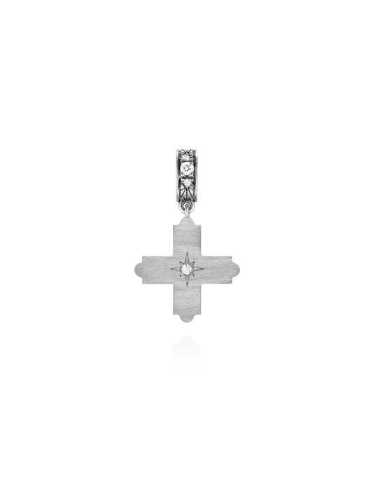Doris Aegean White Gold Cross Charm