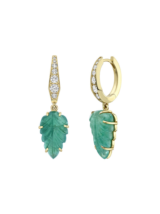 Large Shiso Emerald Chikara Earrings