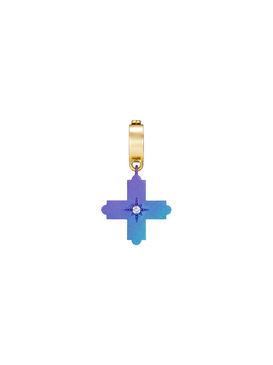 Doris Aegean Titanium & Diamond Cross Charm