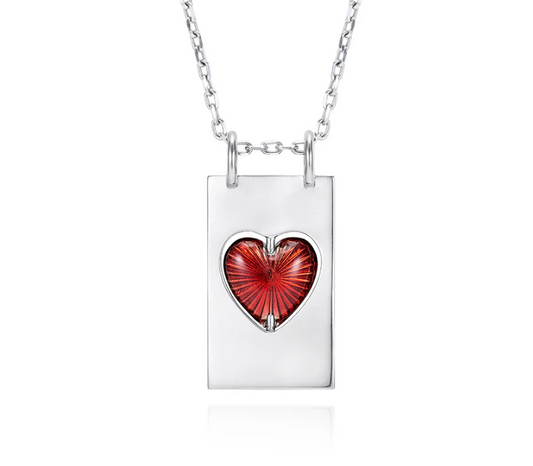 Ati Spinning Heart Tag Necklace