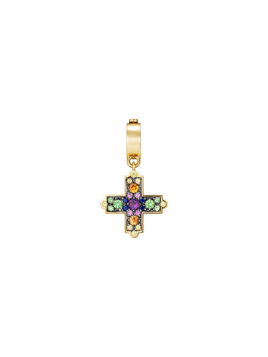 Doris Aegean Rainbow Gemstone Cross Charm