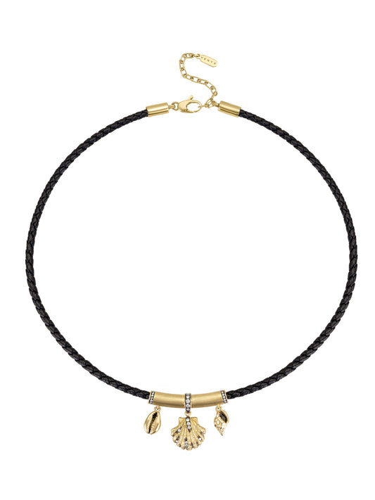 Yellow Gold Trechelle Cord Charm Necklace