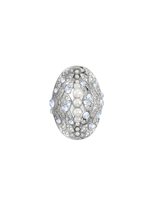 White Una Rainbow Fish Oseanyx Ring