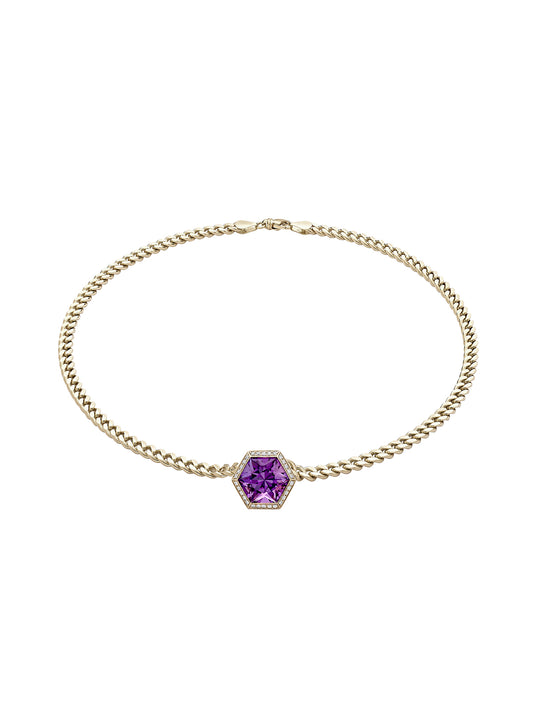 Baby Amethyst Hex Payal Necklace