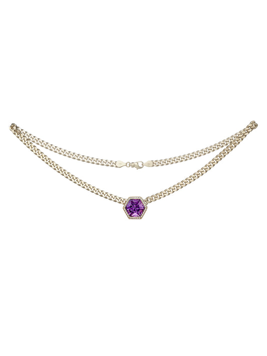 Baby Amethyst Hex Payal Necklace