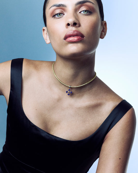 Venyx Signature Gold Leather Cord Necklace