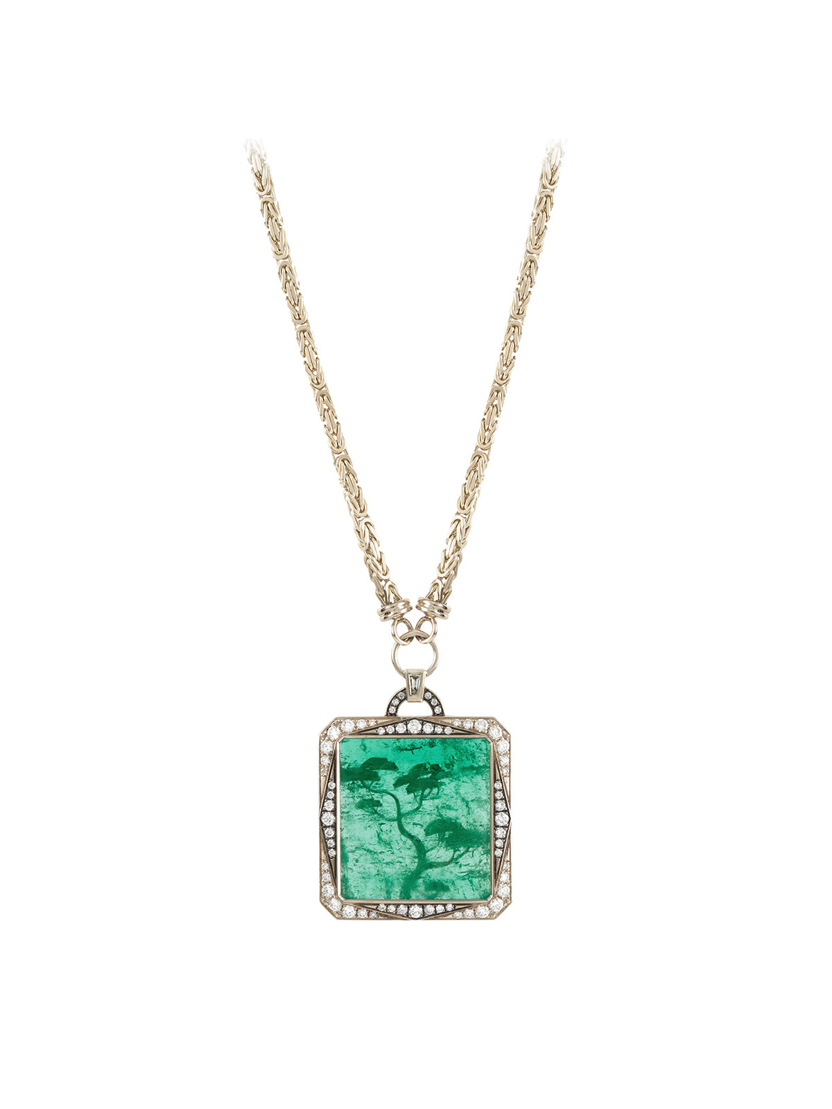 bonsai tree necklace Square Muzo Emerald Pendant Necklace In 18K Gold – Venyx World