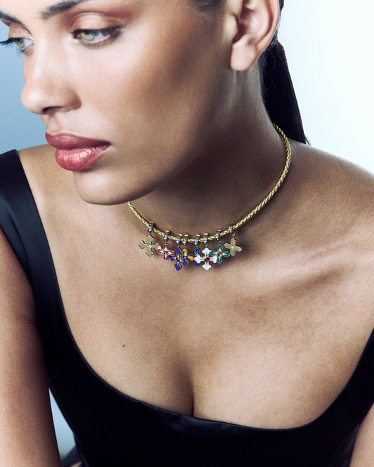 Venyx Signature Gold Leather Cord Necklace