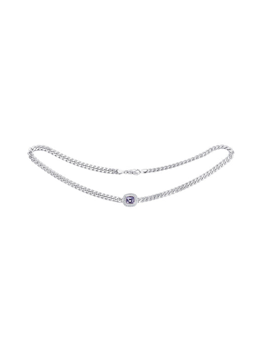 Purple Spinel & Diamond White Gold Payal Choker