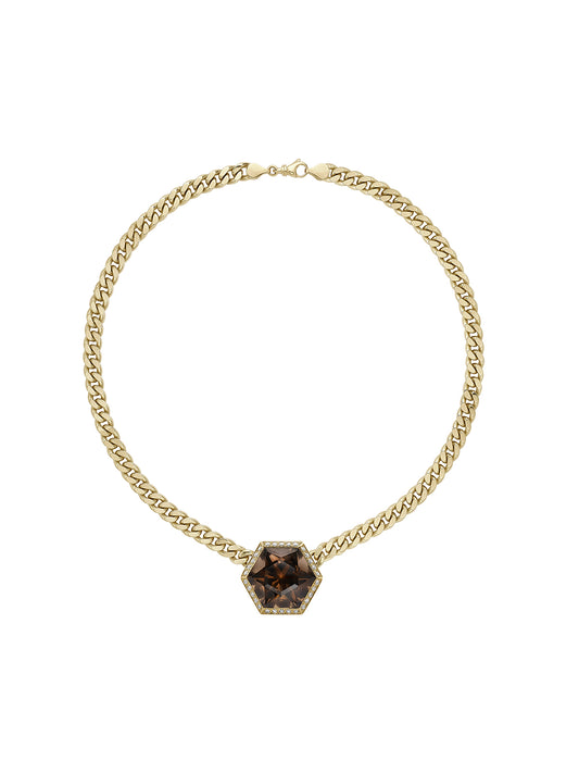 Smokey Quartz Hex Payal Necklace