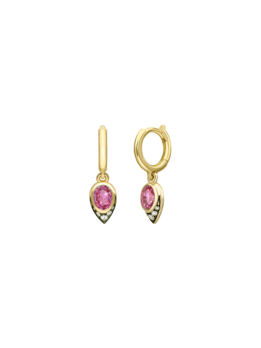 Reem Pink Peacock Mini Hoops