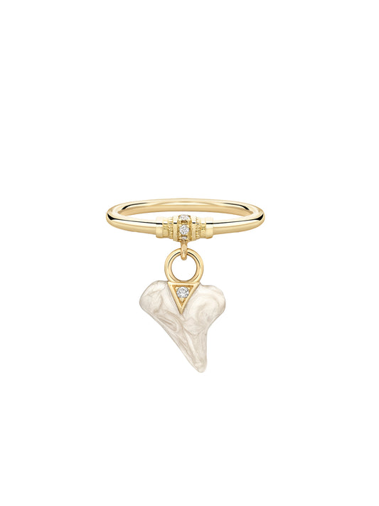 Sharkie Vanilla Enamel Charm Ring