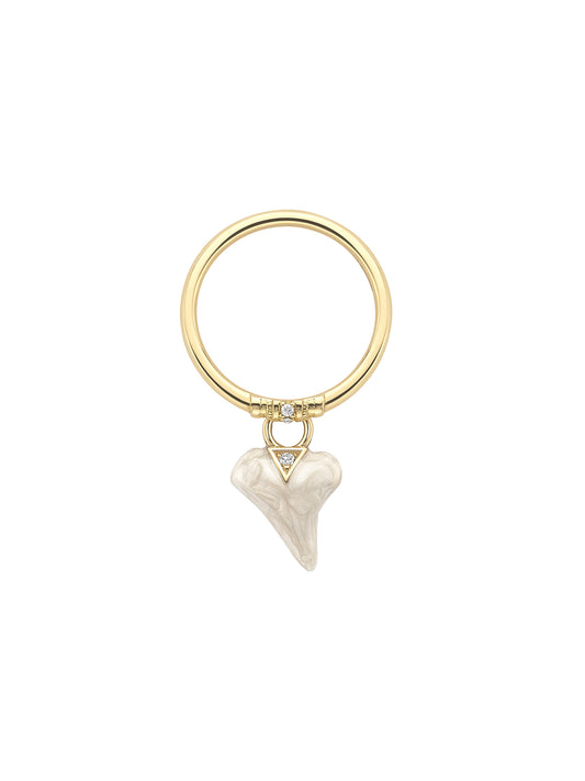 Sharkie Vanilla Enamel Charm Ring