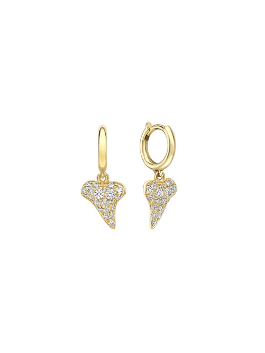 Sharkie Pave Diamond Drops on Mini Hoops