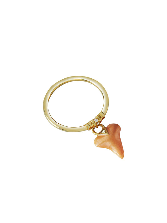 Sharkie Peach Enamel Charm Ring