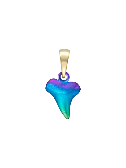 Sharkie Rainbow Titanium Charm with 18K Gold Bail