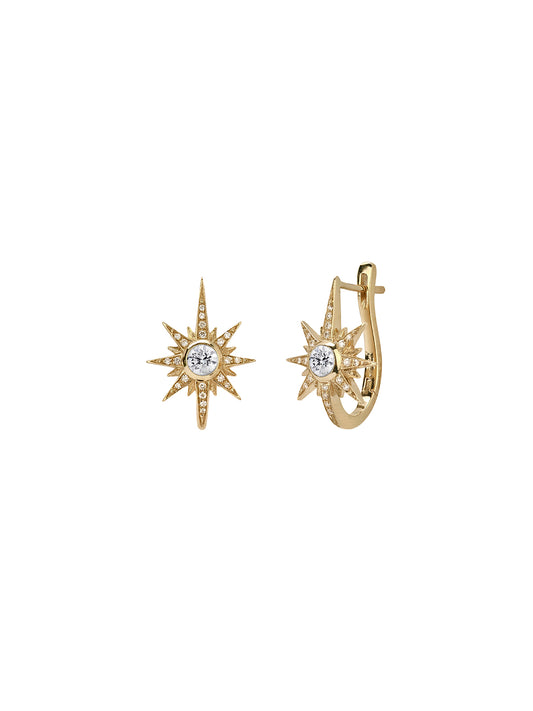 Solis Elementa Diamond Hoop Earrings