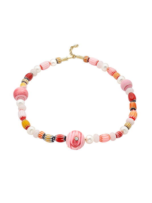 Terra Mater Pink Bead Necklace