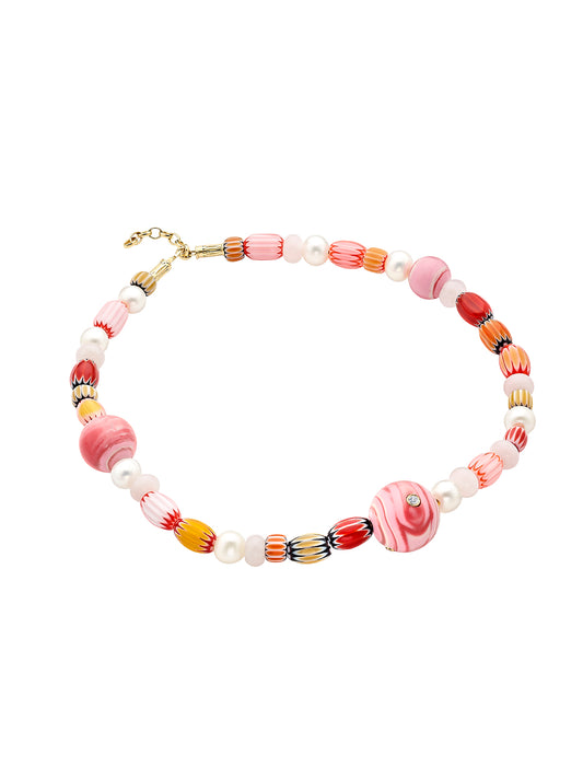 Terra Mater Pink Bead Necklace