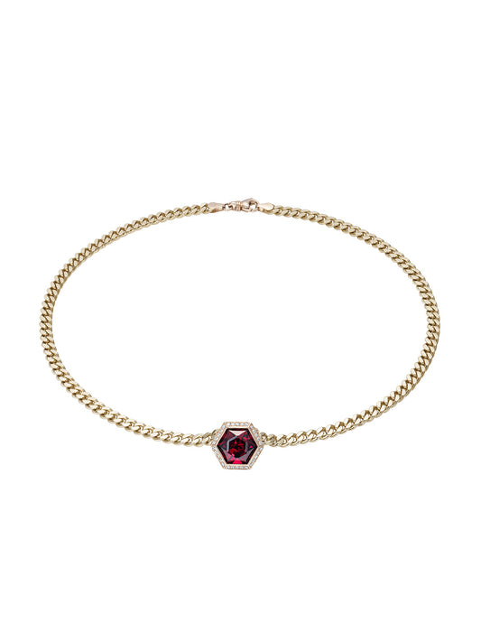 Baby Garnet Hex Payal Necklace