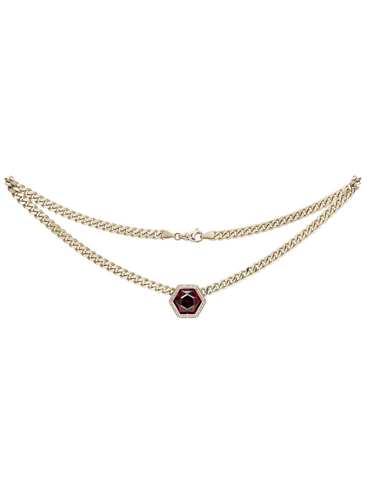 Baby Garnet Hex Payal Necklace