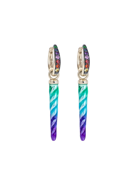 Enamelled Rainbow Reem Narwal Drop Charm