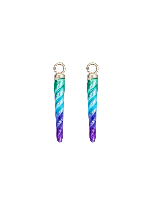 Enamelled Rainbow Reem Narwal Drop Charm