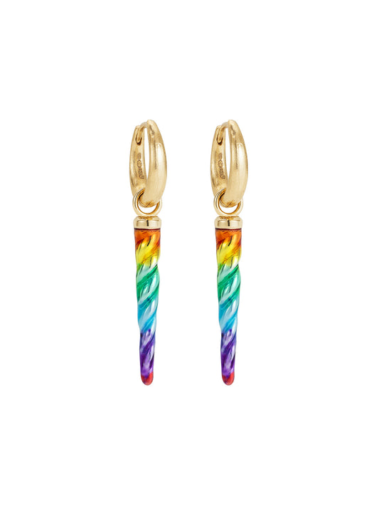 Enamelled Rainbow Reem Narwal Drop Charm