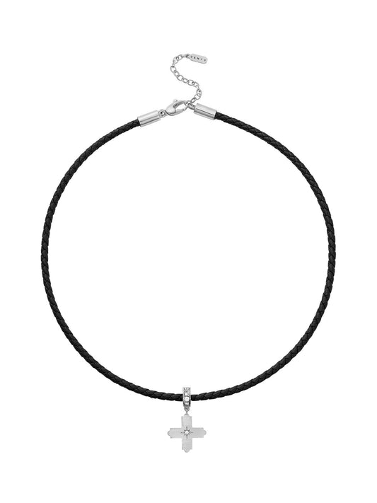 Venyx Signature Black Leather Cord Necklace